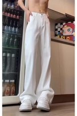 弹力柳叶弯刀牛仔裤男夏季潮牌美式高街窄版修身显瘦微喇直筒裤子，男装牛仔裤，电商A247C