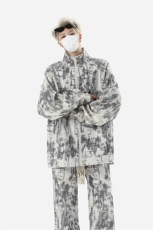 8XL-M超大码加绒加厚保暖扎染休闲套装98控118，男装休闲套装，电商D206-1
