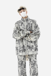 8XL-M超大码加绒加厚保暖扎染休闲套装98控118图片