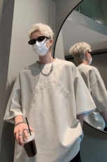 《21万针》重工刺绣麂皮绒短袖T恤男生体恤XZ514-2-202466-P58，男装T恤，星座514-2(原B239)