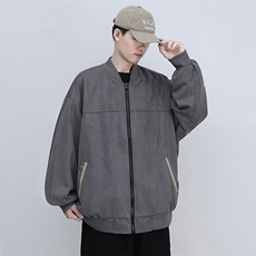 模特图新款麂皮绒飞行夹克男春秋美式复古工装618A-WT1019-P70，男装夹克，星座914-4