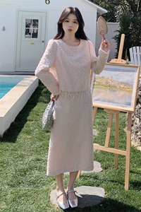 粉色流苏小香风套装女2025春秋新款穿搭洋气甜美气质半身裙两件套图片
