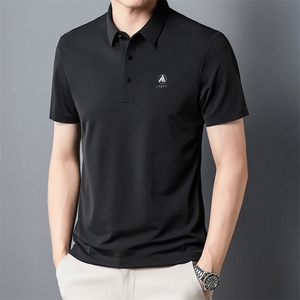 夏季男士短袖Polo衫纯色翻领商务休闲高端中青年夏装薄款体恤衫