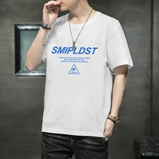 夏季新款2026男士字母印花短袖T恤潮学生班服夏天1210-2-DT33-P10，男装T恤，星座1816-2（原1210–2）