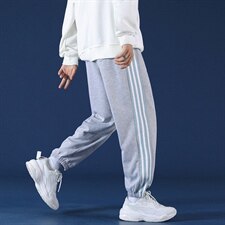 2021秋季新款蒙马特日系大码男运动条纹垂感卫裤休闲裤K2069-P40，男装休闲裤，电商A001