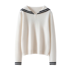 2025年秋季新款十二针撞色海军领针织羊绒衫时尚休闲通勤，女装羊绒衫，澳煜绒