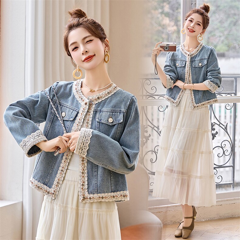 复古牛仔外套女春秋2025新款高级感小个子减龄气质小香风短款上衣，女装牛仔外套，辉煌依升