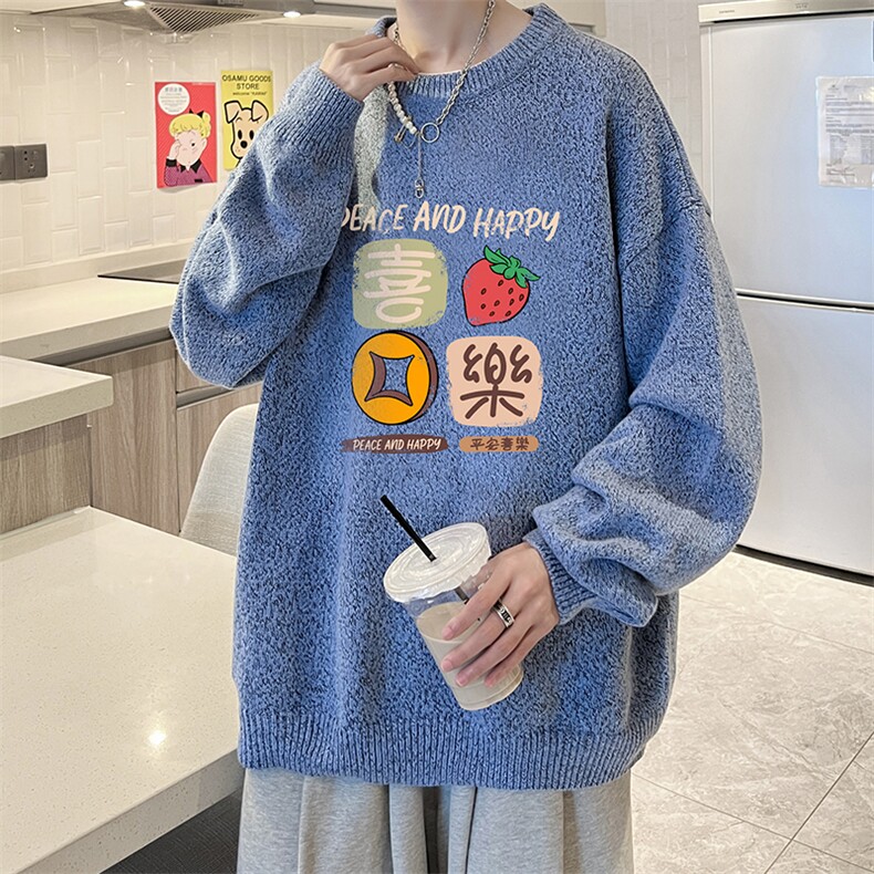 加厚加绒毛衣男大码毛线衣男针织衫男线衫M19322-P45加绒款-P65,男装针织衫/毛衣,电商A040