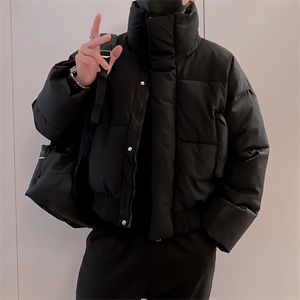 B25/P98控138 冬季防寒保暖元素立领口袋棉衣外套男黑首1图片