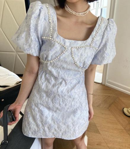 夹珍珠牵条提花连衣裙,女装连衣裙,ceelphy