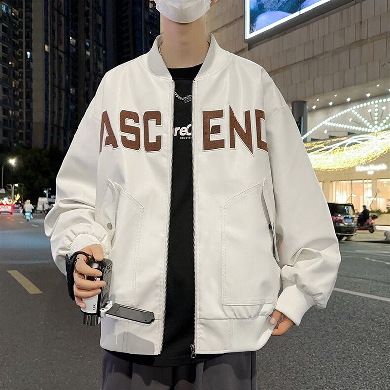 大码2XL-8XL男士休闲绣花皮衣夹克外套8081-P80,男装夹克,星座209