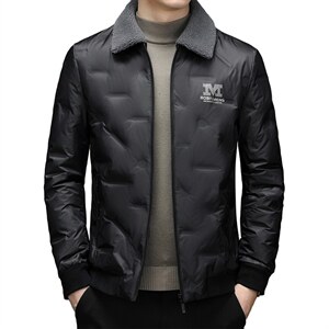 新款男士短款羽绒服男中年可脱毛领羽绒休闲外套SNNYR99667-P225,男装羽绒服,电商B212（原钱塘6029）