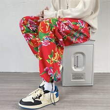 CK203新款东北大花民族特色风休闲哈伦运动裤束脚九分裤炸街，男装休闲裤，星座115A(原星座507）