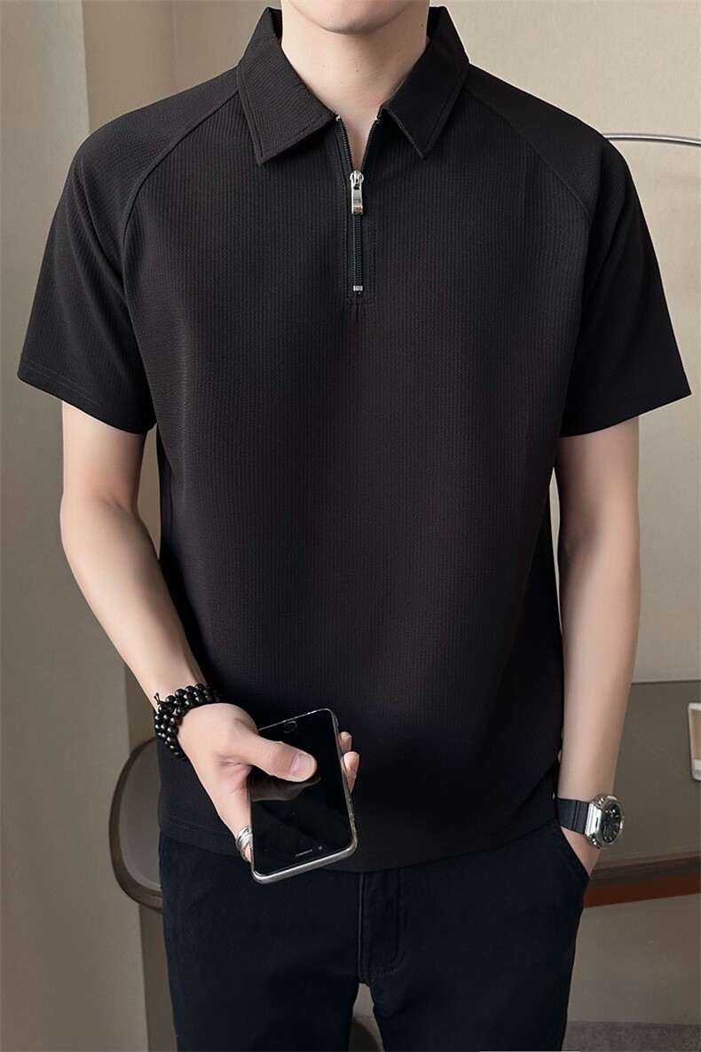 夏季短袖T恤男士薄款休闲2025年店主风POLO衫纯色男B317/1130/P55,男装T恤,电商B317