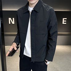夹克男翻领韩版修身轻商务纯色刺绣外套A329-329-1-P85，男装夹克，电商A329