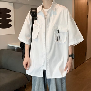 夏季潮流气质百搭青春流行五分袖简约潮纯色衬衫方领标准1260 P35图片