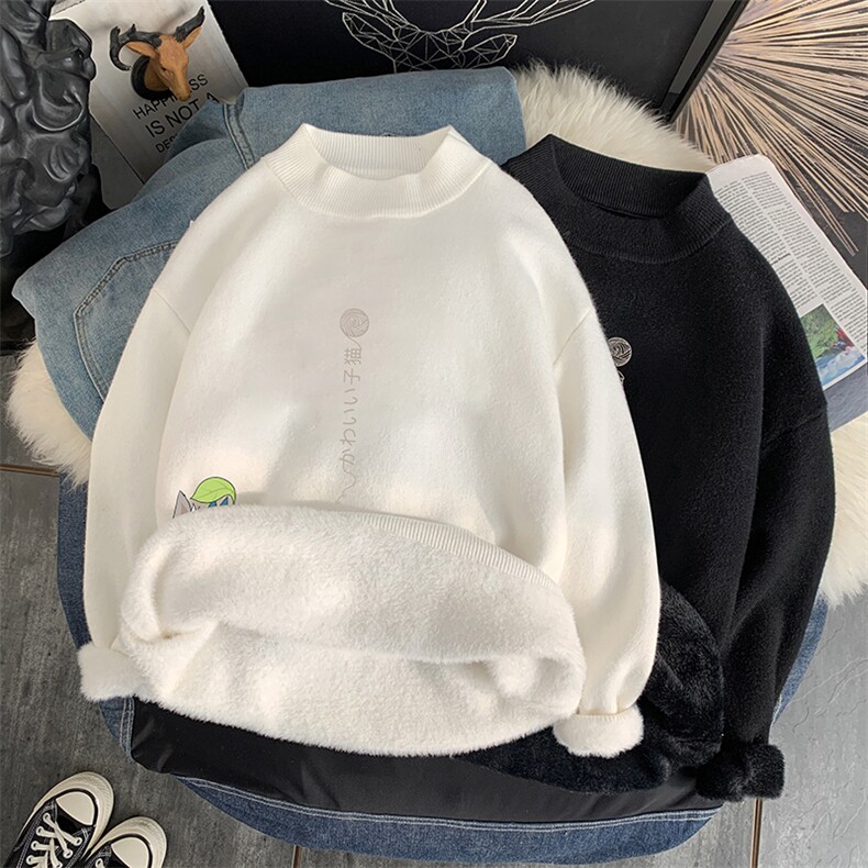 M18152-P45加绒款-P65半高领毛衣男士大码针织衫男毛线衣男,男装针织衫/毛衣,电商A040