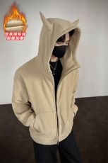 小恶魔大码双面摇粒绒350g重磅保暖卫衣外套男W24537-特P60控108，男装棉衣，电商A001