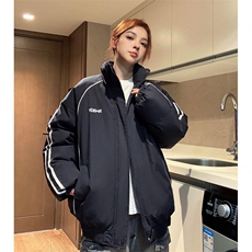 中性风冬装港风条纹织带棉服棉衣休闲加厚外套男女G1107P118，男装棉衣，电商A339