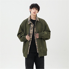 2025春休闲痞帅工装翻领夹克潮流外套得物二开XZ301b-2-JK2589P78，男装夹克，星座301B-2（原A443-1）