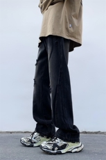 B221美式ins高街小众个性男女破洞牛仔裤LK23001-P65控88，男装牛仔裤，电商B221