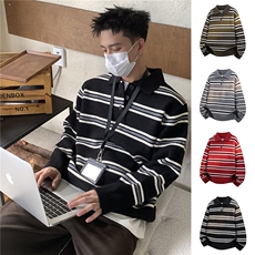1506-1/MYM2351/P56翻领条纹羊毛百搭套头秋冬新款内搭打底衫男女，男装T恤，星座1506-1