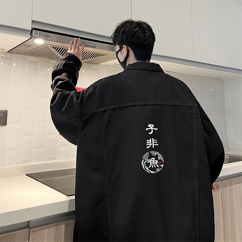 牛仔夹克男大码牛仔外套男茄克NJ77070-P60加绒款-P75,男装夹克,电商A040