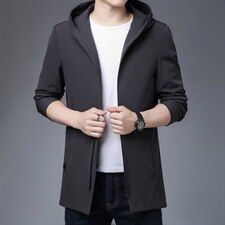 夹克外套男士2023春季上衣服外衣中青年商务时尚翻领纯色休闲男装图片