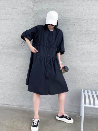 韩版抽绳连衣裙，女装连衣裙，玩美