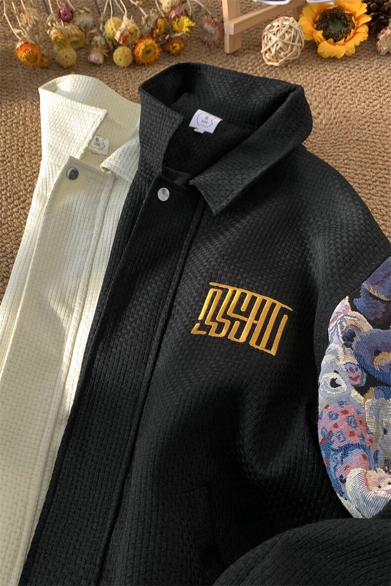 26新款小香风小熊撞色拼接潮流上衣夹克外套504-W662-P65,男装夹克,星座504