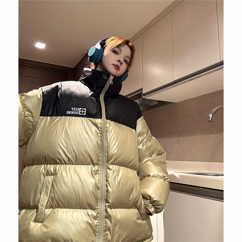 EQ337撞色字母印花加厚保暖冬季棉衣外套男女情侣装面包服棉袄,男装棉衣,电商C306-1