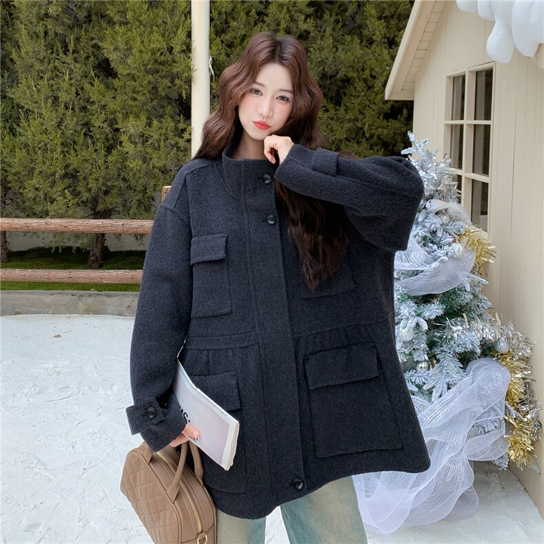 新款首上2C0281016P185K285重工毛呢外套,女装羊绒大衣,2C028