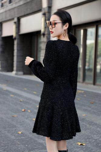 【现货】小香风木耳边连衣裙，女装连衣裙，艾丹迪蔓