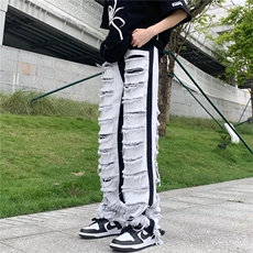 直脚牛仔裤男潮拉链青春流行新款秋季宽松直筒中腰BK62-P78，男装牛仔裤，星座1109-3