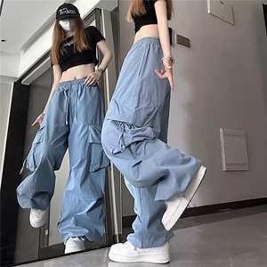 2025新款美式高街直筒街舞工装裤2025新款男女春秋高腰宽松阔腿潮图片