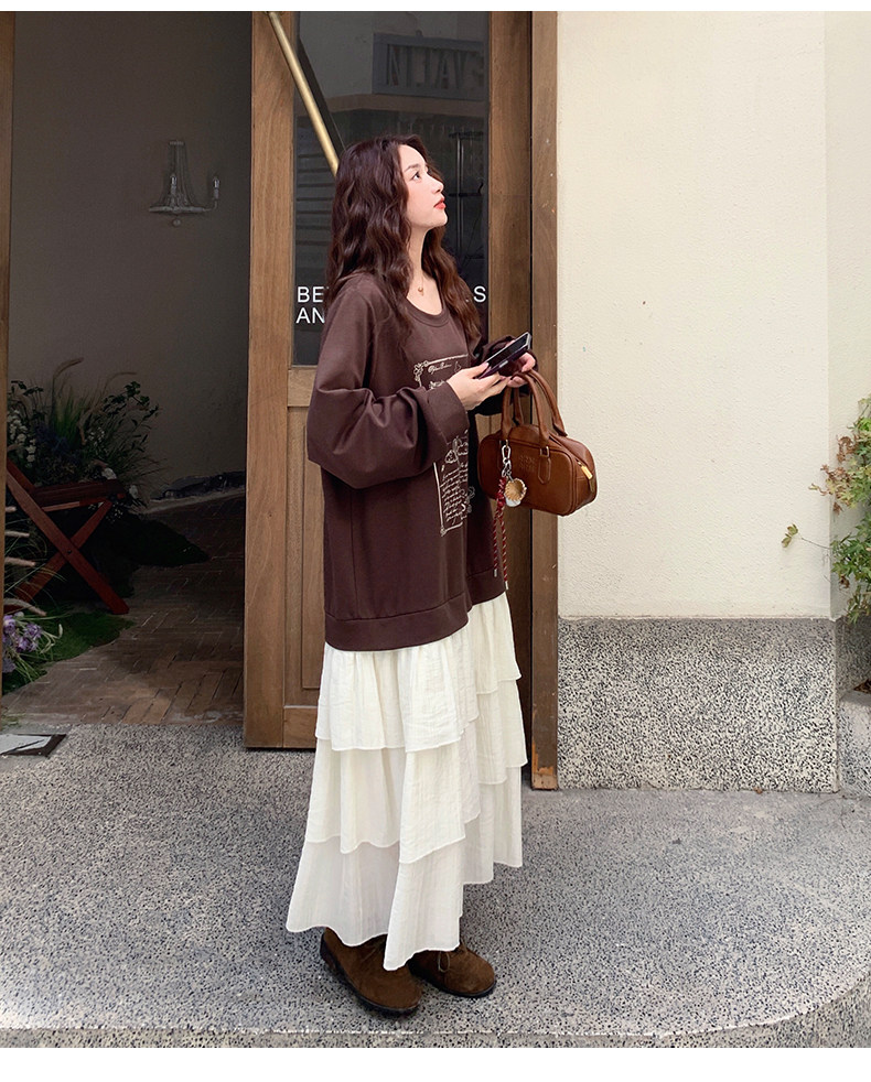 韩版休闲学院风卫衣裙美拉德撞色拼接假两件蛋糕连衣裙秋,女装连衣裙,浙宝211