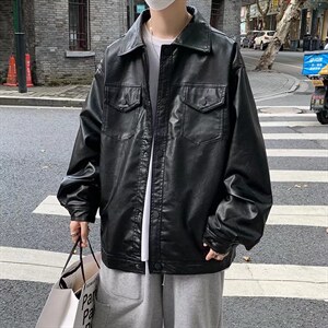 潮流夹克潮男春季PU皮夹克J182P73图片