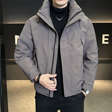 标50白鸭绒连帽男装羽绒服之前的灰色色差纠正C317-Y5869-P215，男装羽绒服，电商C317
