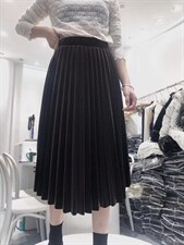 百搭长款丝绒百褶裙，其它，昕叶良品