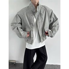 现货得物二开复古工装宽松立领水洗cleanfit夹克美式JK1252-P98，男装夹克，星座1103-3