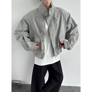 现货得物二开 复古工装宽松立领水洗cleanfit夹克美式JK1252-P98图片