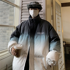 主推大货港风渐变色情侣装男装棉衣宽松棉服冬装外套G1036P128，男装棉衣，电商A339