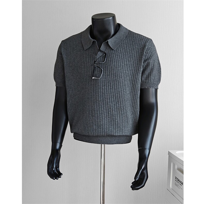 盗图新贵老钱风镂空冰丝亨利领针织短袖POLO衫E77155/P58控88，男装T恤，电商A243