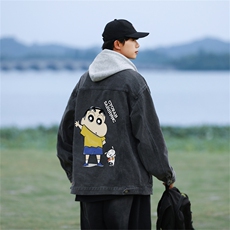 2024印花牛仔外套百搭美式夹克春秋季潮流宽松情侣衣服JK1127-P88，男装工装外套，星座1103-3