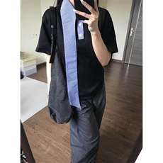 DXY247HH-P44美式领口拼接格子领带短袖t恤高级感痞帅半袖，男装T恤，星座1007（原301D）