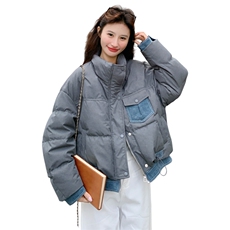 短款灰色羽绒服女2025冬季新款泡芙保暖巨好看面包服90白鸭绒外套，女装羽绒服，2C159