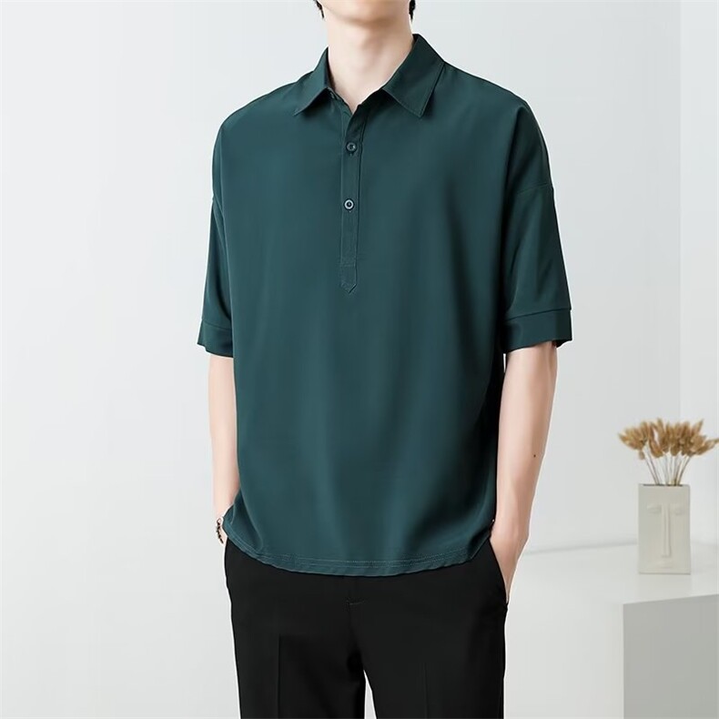 轻熟风商务polo衫男士时尚潮流短袖T恤修身纯色翻领保罗衫 PL05图片