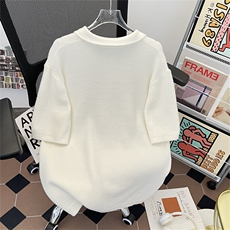 夏季简约针织翻领polo衫短袖T恤韩版宽松慵懒半袖GT181P48，男装Polo衫，星座1013-1