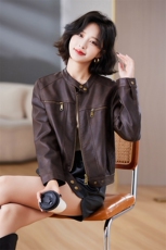 现货春秋宽松短款小个子机车PU美拉德美式复古皮衣外套女皮夹克，女装皮衣，美拉德工厂直营店