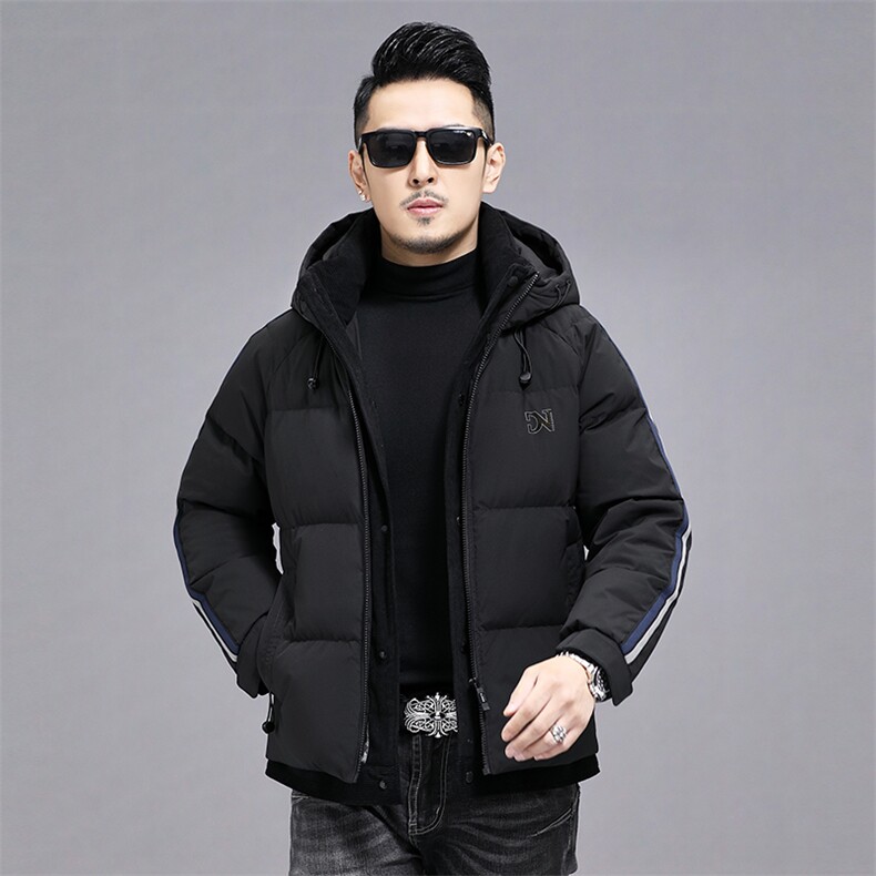 冬季新款连帽羽绒服男士加厚保暖鸭绒外套中年商务休闲上衣男装,男装羽绒服,电商B212（原钱塘6029）